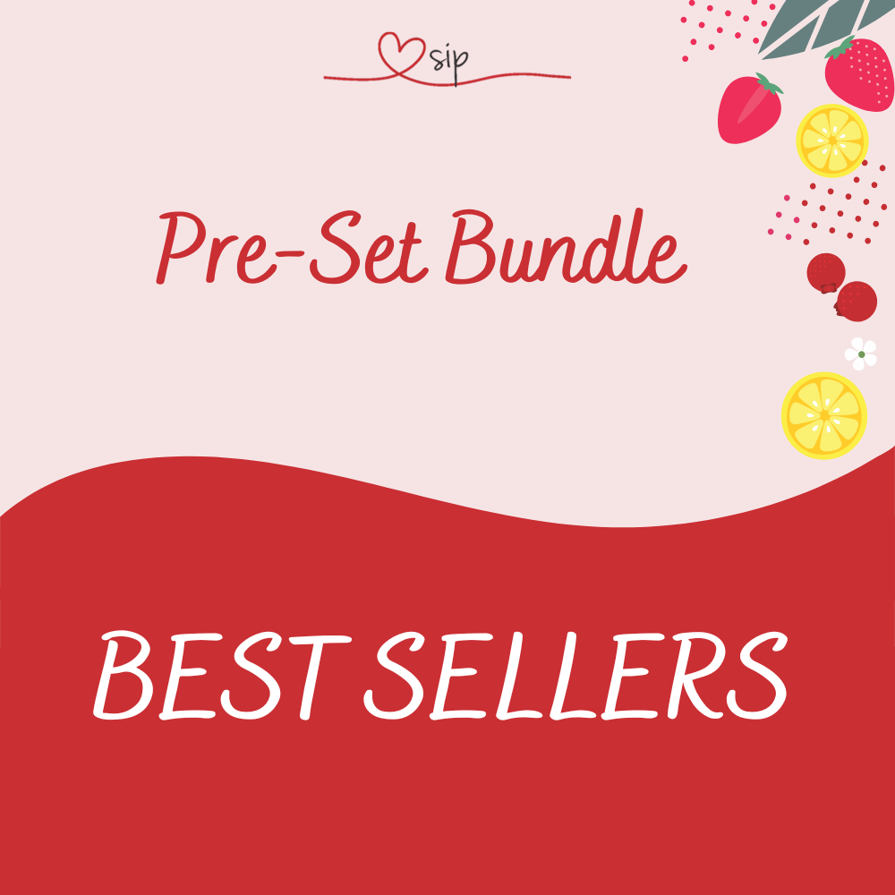 Best seller bundle - Peach & Passion Fruit iced tea, Butterscotch & Vanilla, Grape fruit & Watermellon.