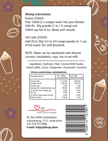 Sugar-free Vegan Instant Coffee / Freezo Powder
