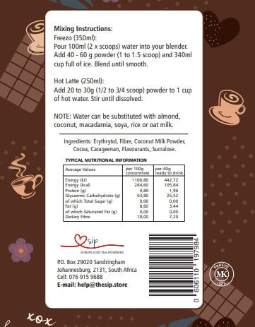 CHOCOLATE Sugar-free Vegan Freezo Powder | Wholesale