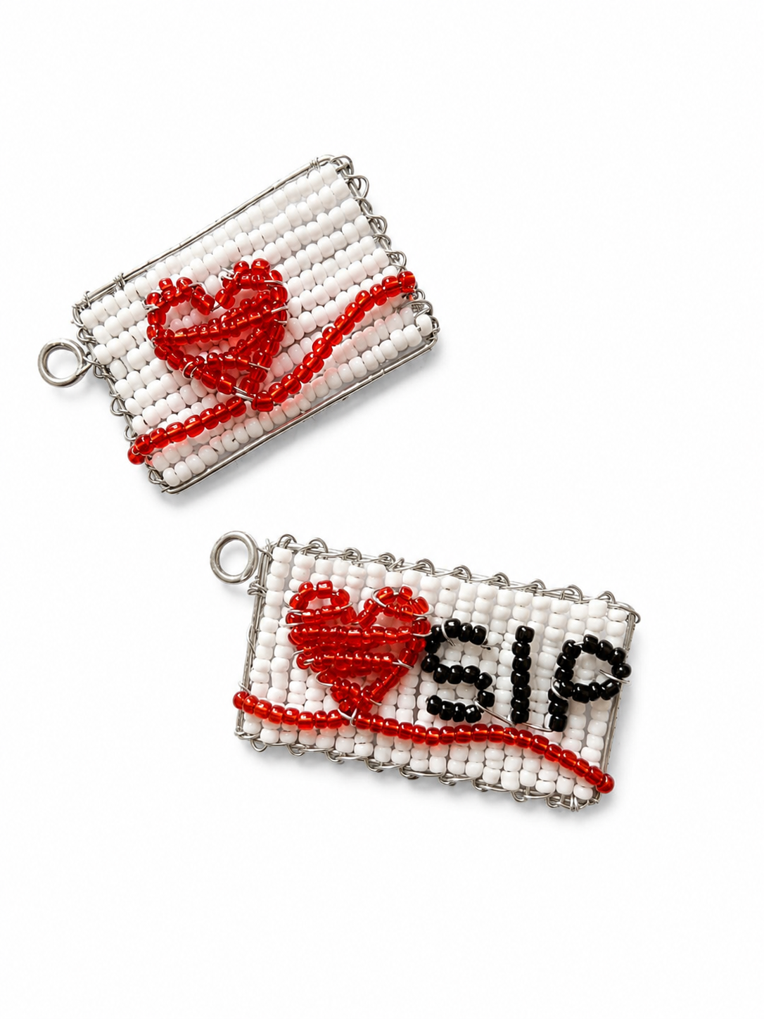 Handmade Beaded Heart Keyring