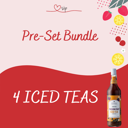 4 x Iced tea bundle deal - Mixed Flavours (Peach, Passion Fruit, Mixed Berry and Lemon)