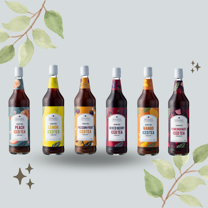 6 x Iced tea bundle deal - Mixed Flavours (Peach, Passion Fruit, Mixed Berry, Lemon, Mango and Pomegranate)