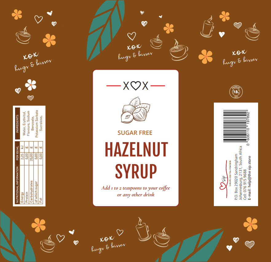 Sugar-free Hazelnut Coffee Syrup | Wholesale