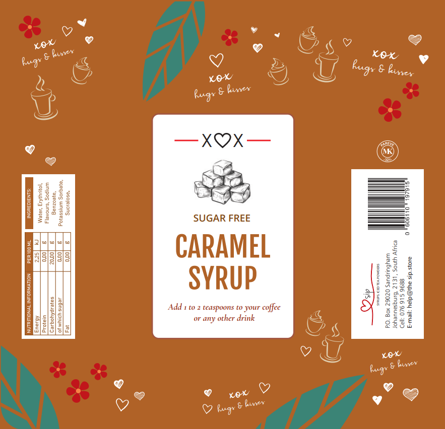 Sugar free Caramel coffee syrup